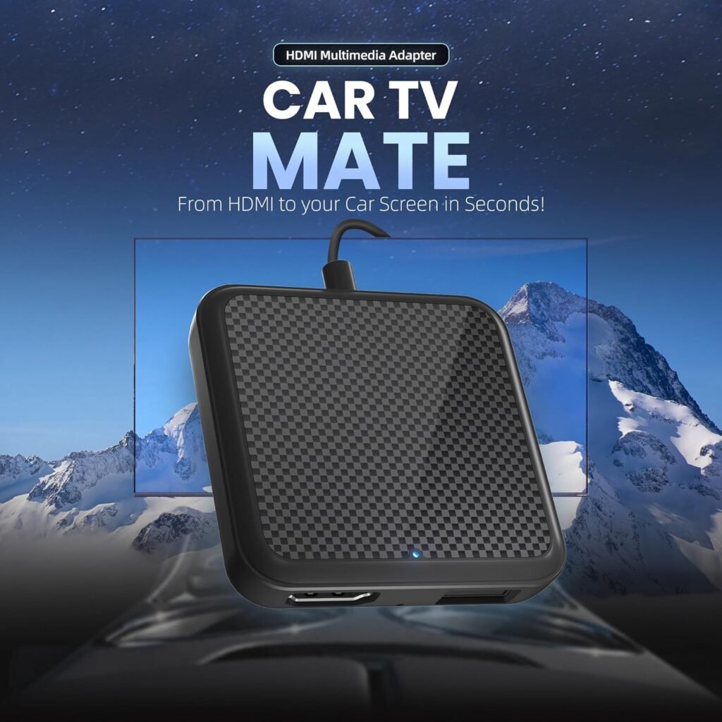 Car TV Mate Pro with Wireless Carplay Adapter Phone Mirroring ,Carplay Car TV HDMI Video Converter Compatible with Set-Top Box/Switch/Game Consoles,HDMI Multimedia Adapter Support Wired CarPlay Car