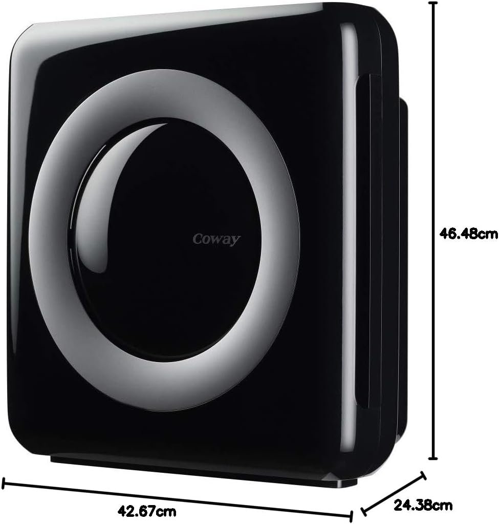 Coway Airmega AP-1512HH(W) True HEPA Purifier with Air Quality Monitoring, Auto, Timer, Filter Indicator, and Eco Mode, 16.8 x 18.3 x 9.7, White