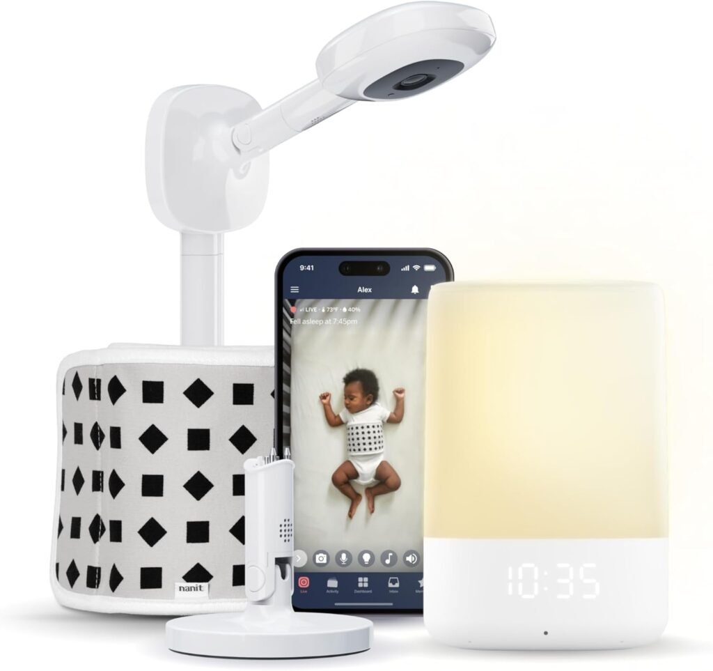 Nanit Pro Baby Sleep Monitoring System - Newborn Baby Essential Bundles Track Infant Sleep and Breathing Motion, 2-Way Audio, Sound  Motion Alerts, Night Vision