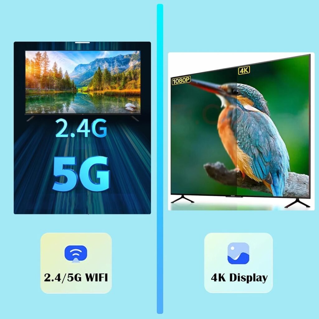 P2P 4K HD Streaming Screen Mirroring Device 2.4/5GHz Wireless HDMI Adapter Display Dongle for iPhone MacOS iPad Android to TV Projector Wireless Display Adapter Streaming Screen Mirroring