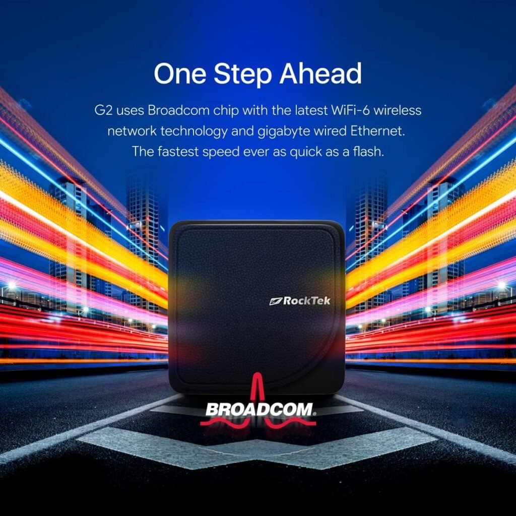 RockTek G2 Android TV 4K Streaming Media Player, Dolby Vision-ATMOS, HDR10+, DTS-X, NVIDIA GeForce Now cloud gaming, Netflix, Prime Video, YouTube, Apple TV+, Hulu, Disney+, and More, Google Assistant