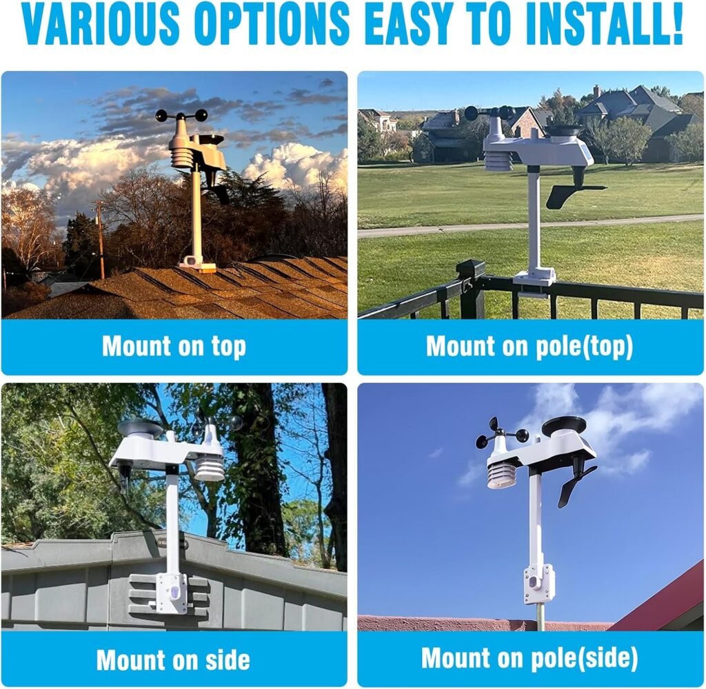Sainlogic WiFi Weather Station, 8.3 inch Large Display Wireless Indoor Weather Stations with Rain Gauge and Wind Gauge,Weather Forecast,Wunderground