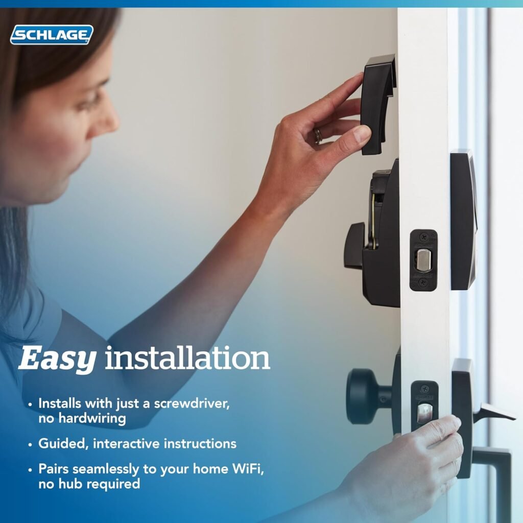 Schlage Encode Smart WiFi Deadbolt Lock for Front Door - Keyless Entry with App or Touchscreen - Works with Alexa, Hey Google,  Airbnb - Create Codes for Guests - Aged Bronze