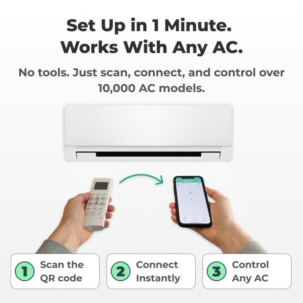 Sensibo Sky, Smart Wireless Air Conditioner Controller. Quick  Easy DIY Installation. Maintains Comfort with Energy Efficient. Automatic Wifi Thermostat Control App. Google, Alexa and Siri Compatible