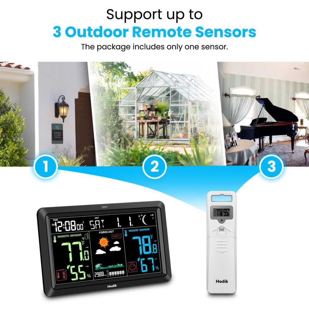 Weather Station with Atomic Clock Indoor Outdoor Thermometer Wireless, Humidity and Temperature Monitor Barometer Hygrometer with High Precision Sensor White Weather Station with Atomic Clock Indoor Outdoor Thermometer Wireless, Humidity and Temperature Monitor Barometer Hygrometer with High Precision Sensor White