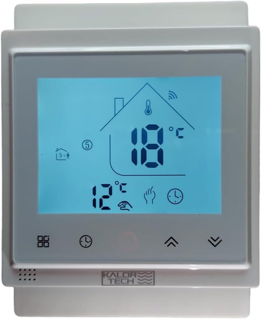 Wi-Fi Smart Thermostat for Electric Baseboard Heaters, 120-240V Systems, Proprietary Wall Plate, LCD Fahrenheit Display, Compatible with Alexa, Google Home, Smart Life and Tuya App