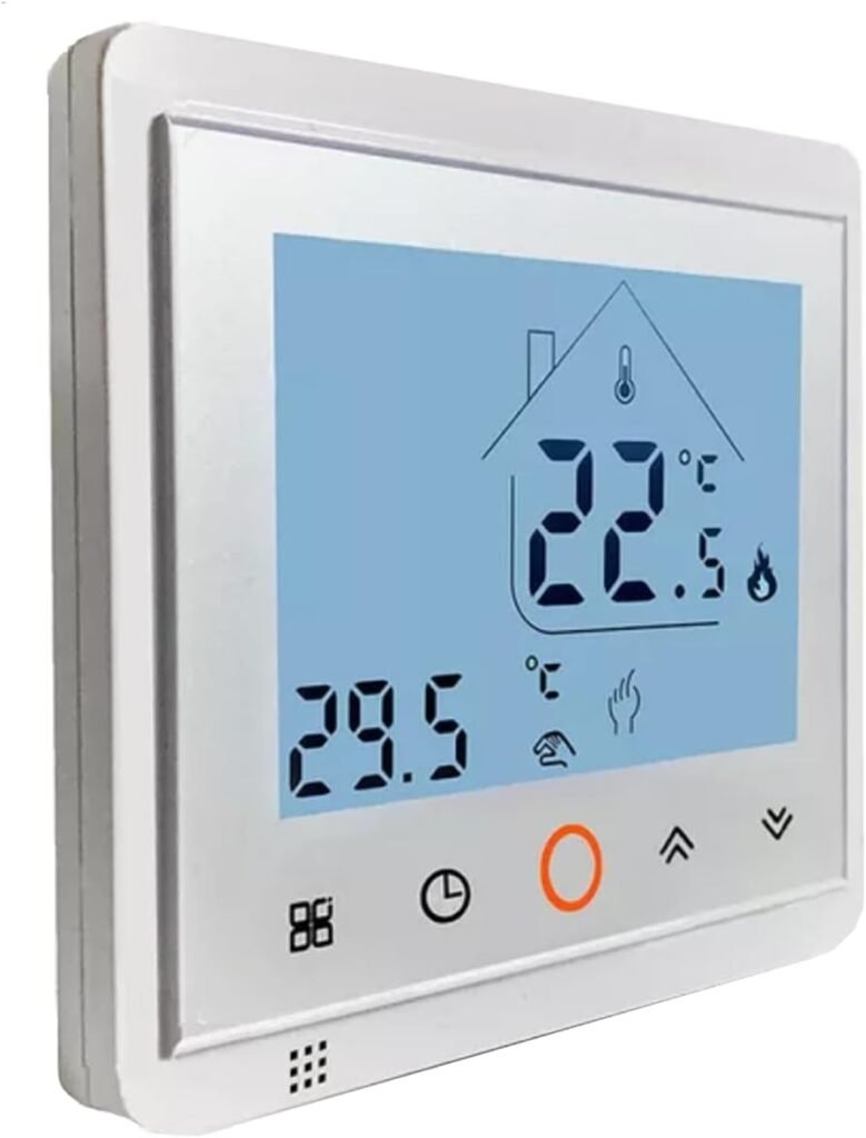 Wi-Fi Smart Thermostat for Electric Baseboard Heaters, 120-240V Systems, Proprietary Wall Plate, LCD Fahrenheit Display, Compatible with Alexa, Google Home, Smart Life and Tuya App