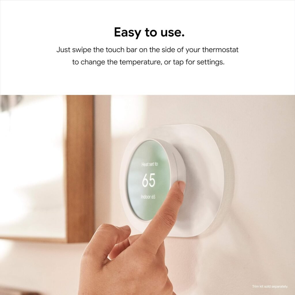 Google Nest Smart Thermostat for Home, Programmable WIFI Thermostat - Fog (Renewed)